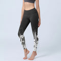 Buddha Stones White Flowers Aquatic Plants Pattern Print Gym Leggings Women's Yoga Pants