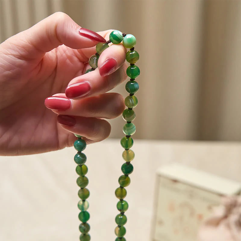 Buddha Stones Bead Malachite Tassel Protection Bracelet