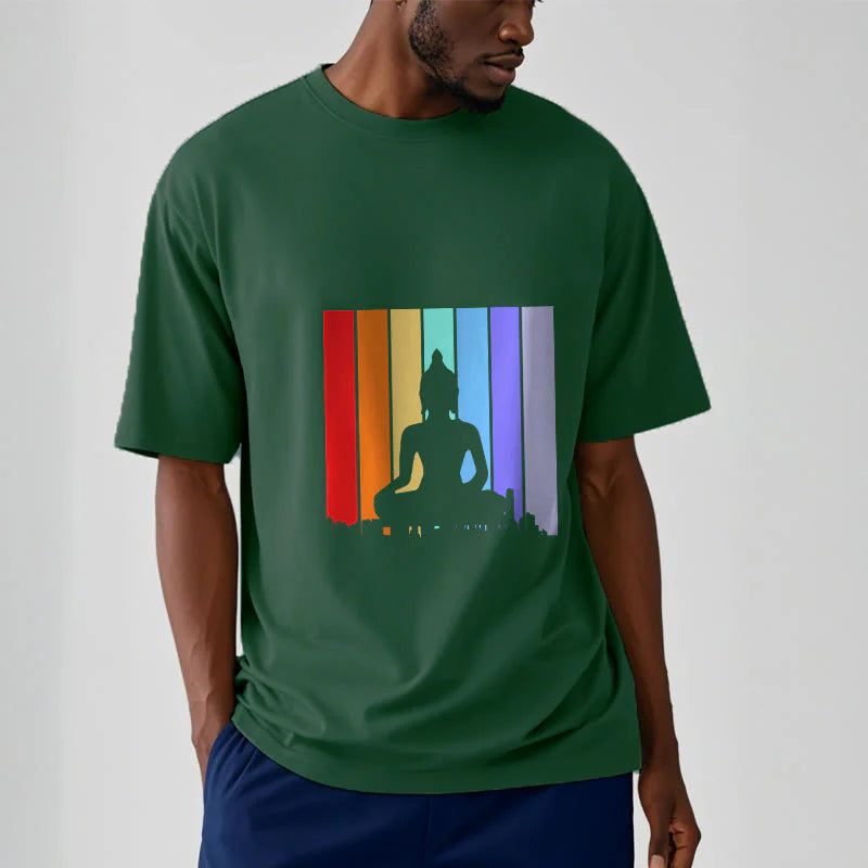Buddha Stones Meditation Buddha Rainbow Tee T-shirt
