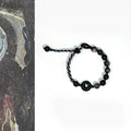 Buddha Stones Natural Black Obsidian Peace Buckle Purification Black Rope Bracelet