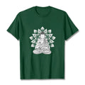 Buddha Stones Seated Buddha Lotus Flower Pattern Tee T-shirt