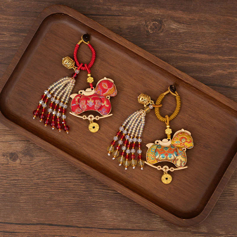 Buddha Stones Year Of The Horse Embroidery Prosperity Key Chain