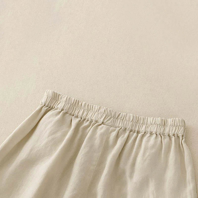 Buddha Stones Casual Solid Color Women's Cotton Shorts With Pockets