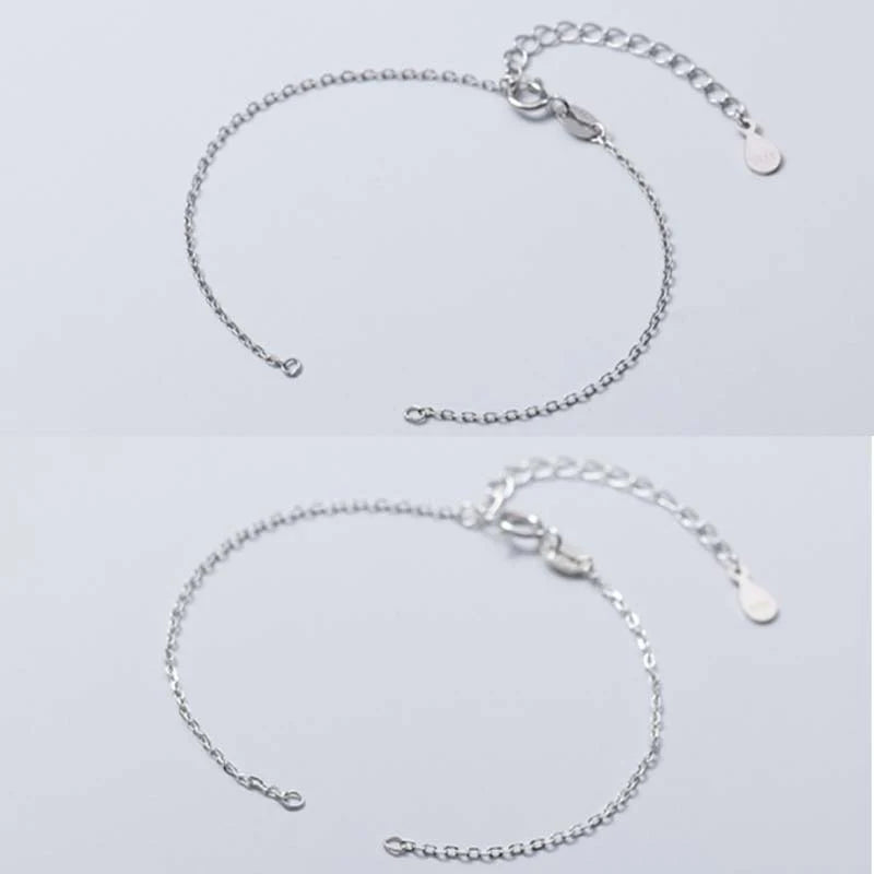 Buddha Stones 925 Sterling Silver Semi-finished Chain Blessing Bracelet