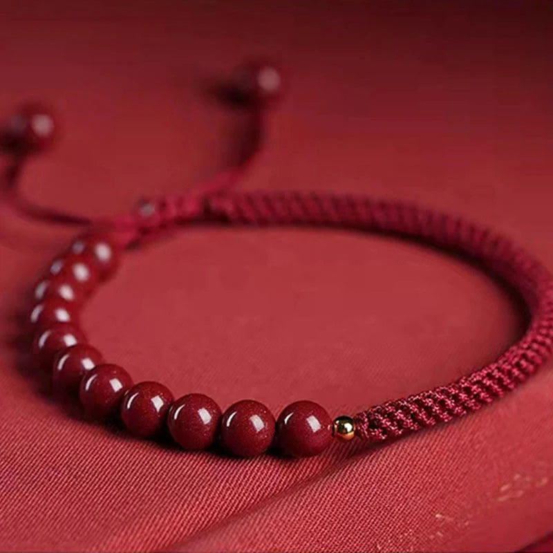 Buddha Stones Natural Cinnabar King Kong Knot Blessing String Bracelet (Extra 35% Off | USE CODE: FS35)