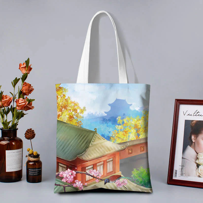 Buddha Stones Canvas Colourful Shoulder Bag