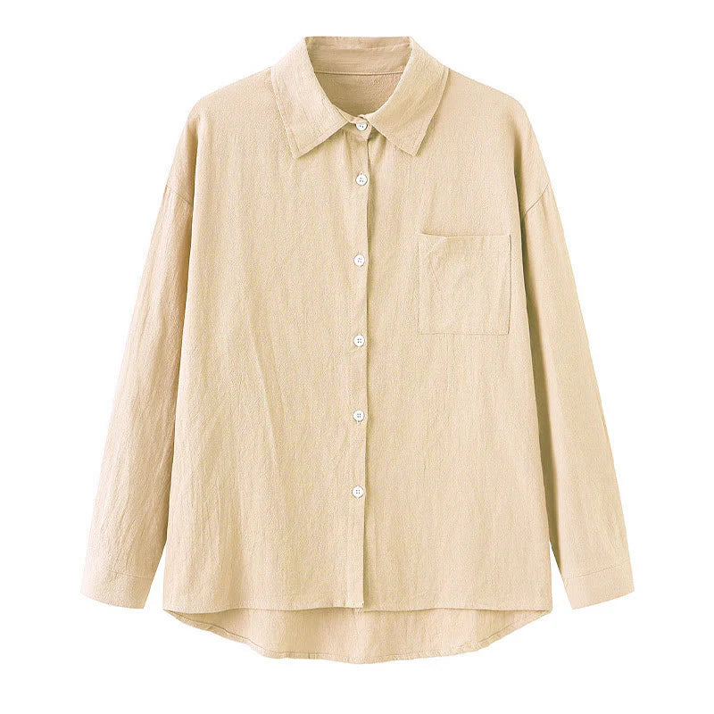 Buddha Stones 2Pcs Long Sleeve Shirt Top With Pockets Drawstring Pants Meditation Cotton Clothing Women's Set