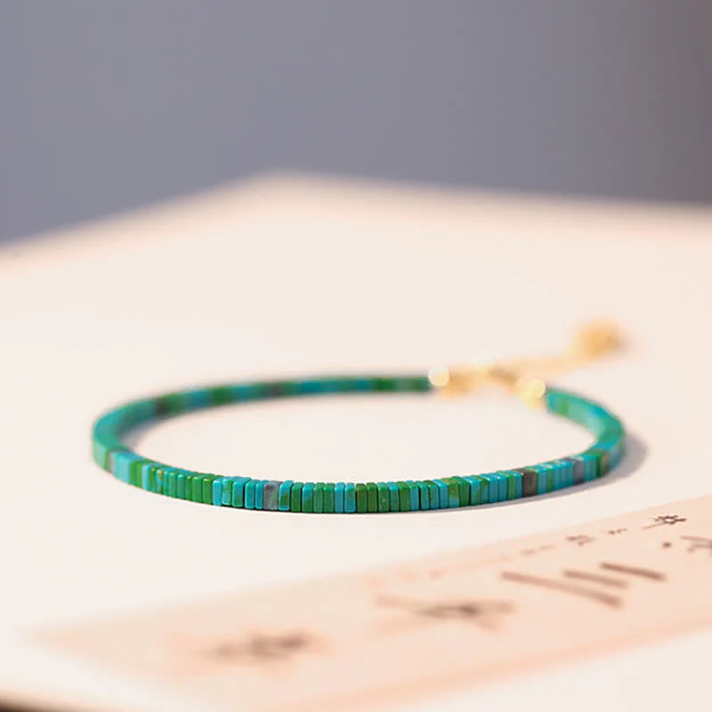Buddha Stones Turquoise Beaded Friendship Strength Chain Bracelet