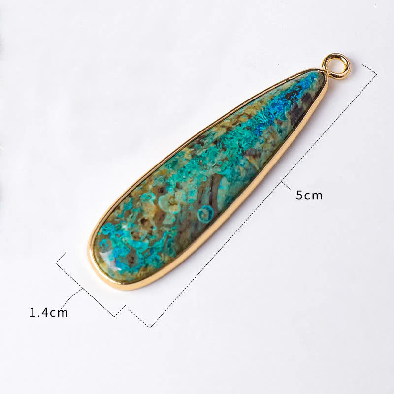 Buddha Stones Natural Stone Sea Sediment Jasper Agate Teardrop Shape Protection Necklace Pendant