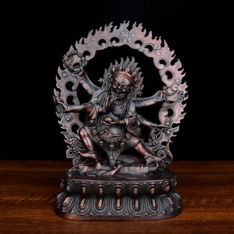 Buddha Stones Tibet Mahakala Bodhisattva Figurine Compassion Copper Statue Decoration