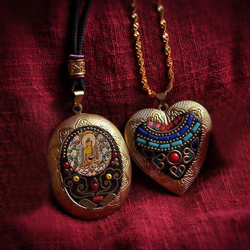 Buddha Stones Copper Kwan Yin Avalokitesvara Zakiram Wealth Pendant Necklace