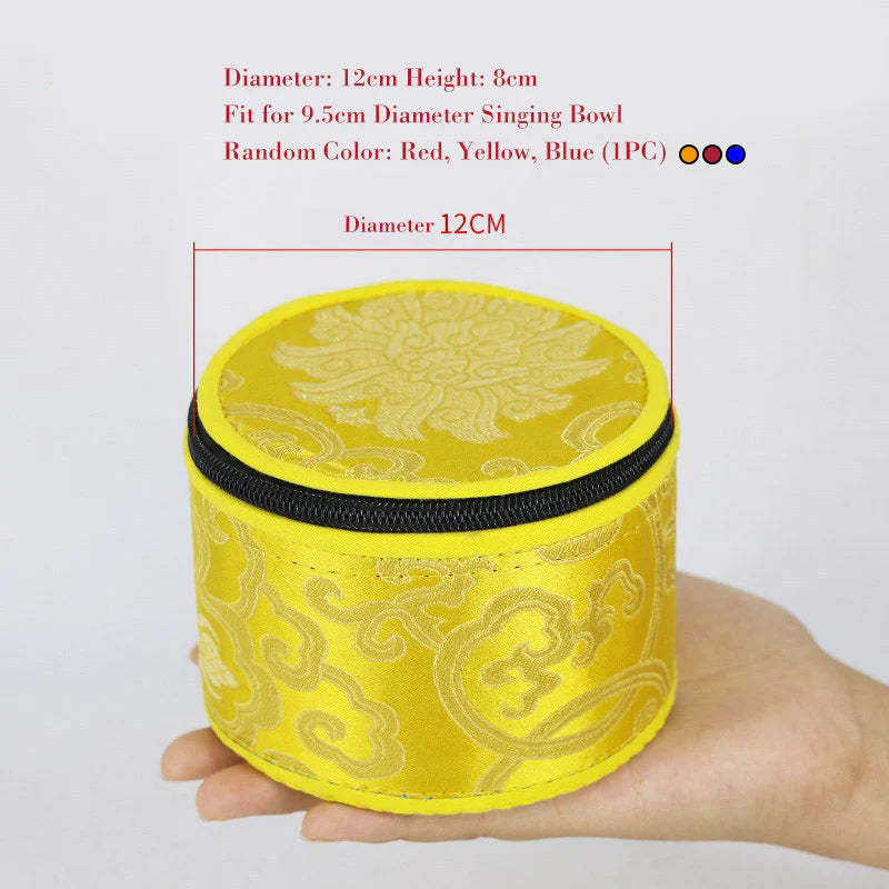 Buddha Stones Tibetan Singing Bowl Storage Bag with Zipper Closure Decoration