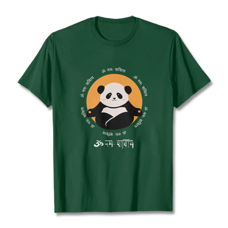 Buddha Stones Panda Sanskrit Namah Shivaya Tee T-shirt