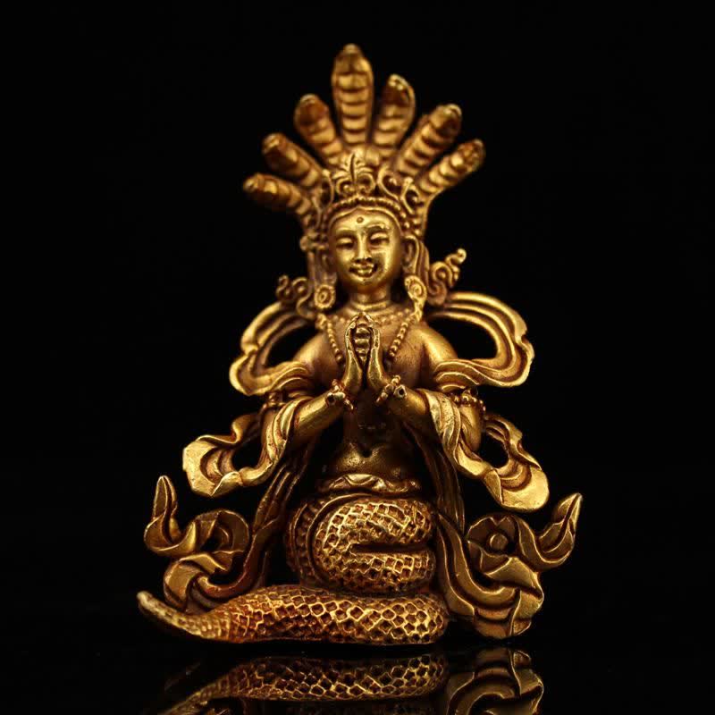 Buddha Stones Bodhisattva Nagarjuna Protection Copper Statue Decoration
