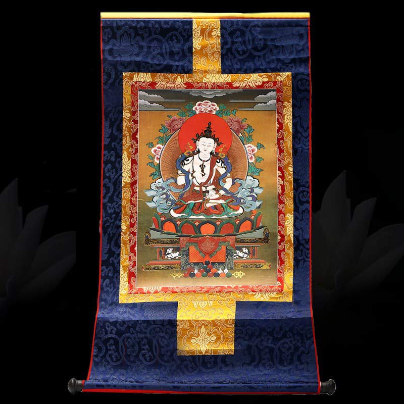 Buddha Stones Tibetan Framed Thangka Blessing Protection Decoration (Extra 30% Off | USE CODE: FS30)