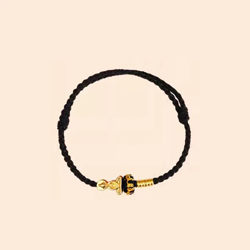 Buddha Stones Formless Buddha Lotus Knot Red String Protection Braided Bracelet