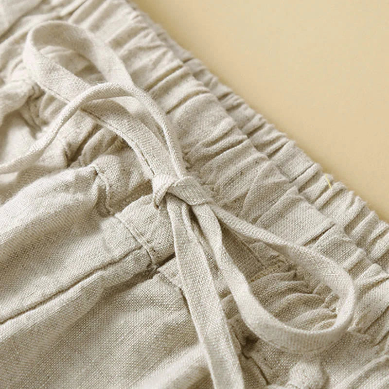 Buddha Stones Commute Women's Plain Harem Capri Cotton Pants With Pockets