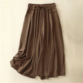 Buddha Stones Causal Ethnic Simple Drawstring Design Women's Wide Leg Cropped Pants With Pockets