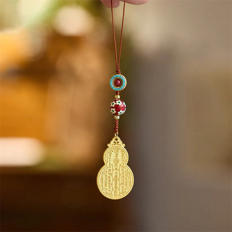 Buddha Stones Wu Lou Gourd Fu Character Tai Sui Amulet Fortune Phone Hanging Decoration Key Chain