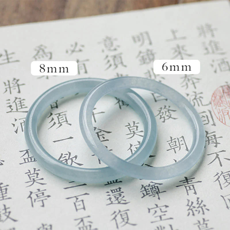 Buddha Stones Natural Aquamarine Serenity Bangle Bracelet (Extra 30% Off | USE CODE: FS30)
