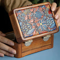Buddha Stones Retro Handmade Floral Pattern Rosewood Jewelry Storage Box Lockable Wooden Gift Organizer Box