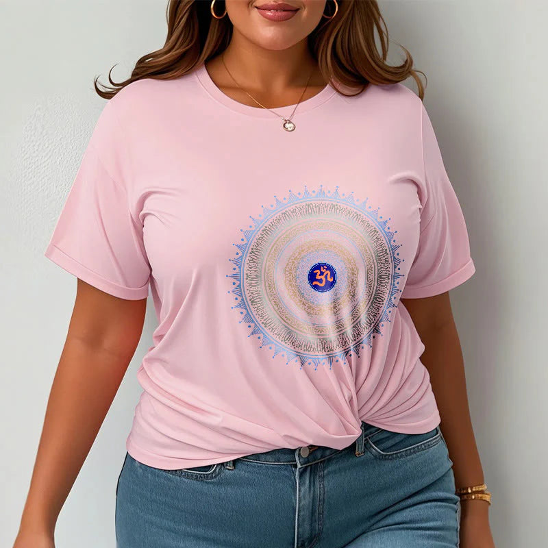 Buddha Stones Mandala Flower OM Pattern Tee T-shirt