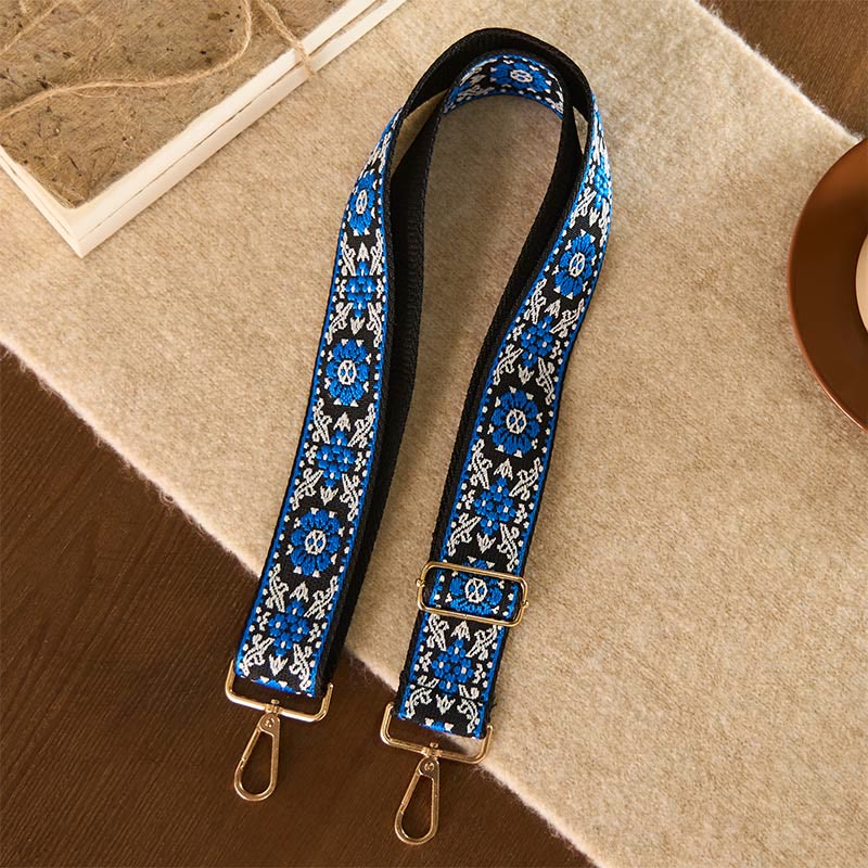 Buddha Stones Bohemian Round Flower Geometric Embroidery Adjustable Handbags Crossbody Shoulder Bag Purse Straps Replacement