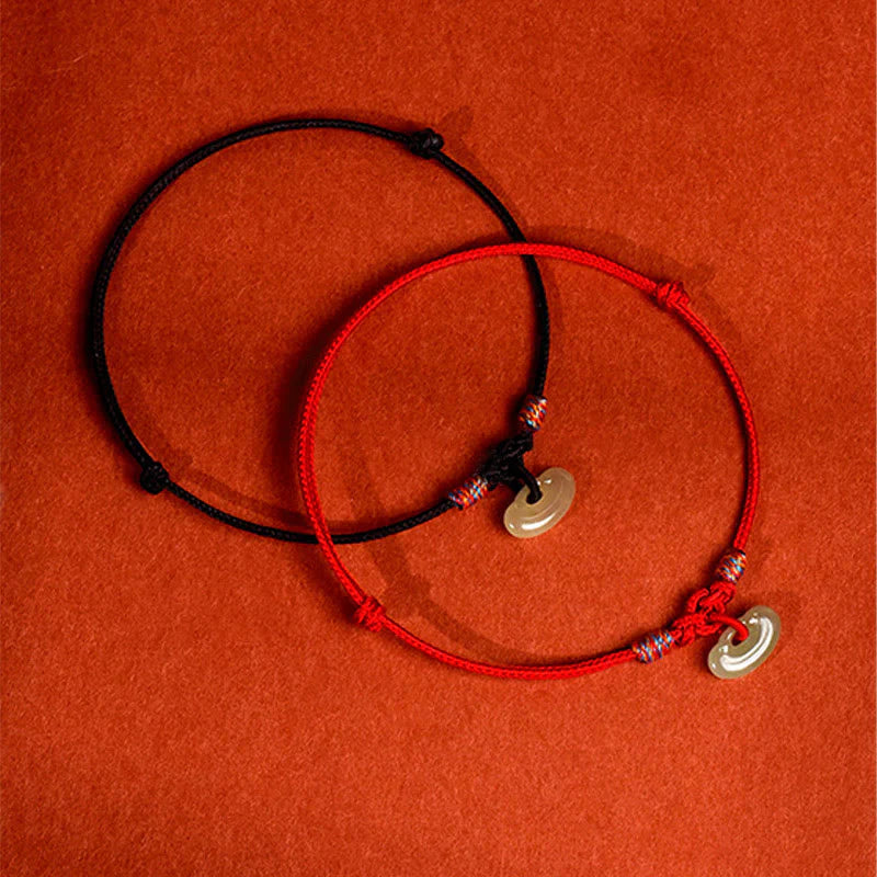 Buddha Stones Red String Plaited Jade Protection Adjustable Cats Dogs Pet Collar