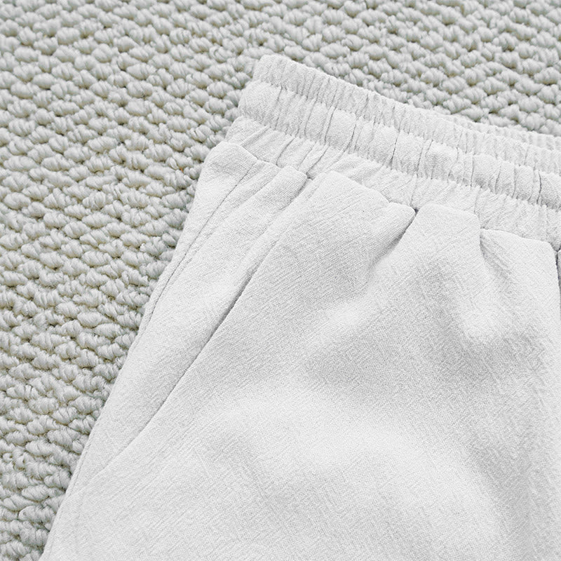 Buddha Stones Summer Plain Color Splicing Design Cotton Linen Women's Pants With Pockets