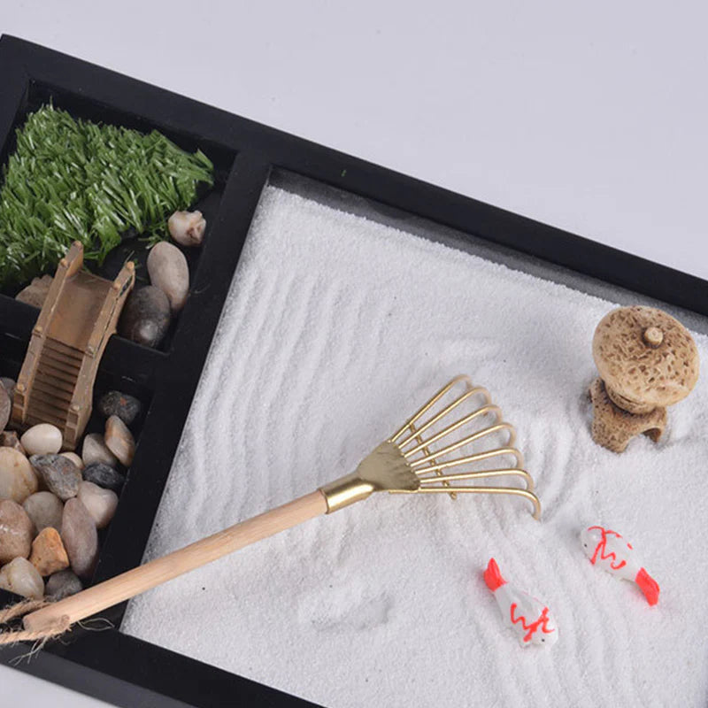 Buddha Stones Koi Fish Small Bridge Calm Peace Meditation Zen Garden Decoration