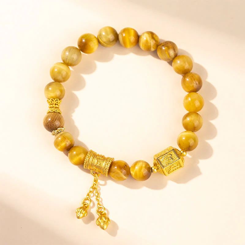 Buddha Stones Various Tiger Eye Alloy Balance Bracelet
