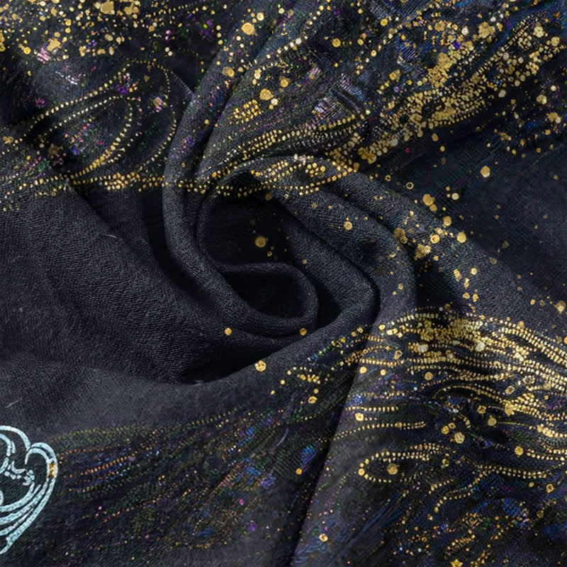 Buddha Stones Cotton Splatter Dye Galaxy-Inspired Henley Men's Short Sleeve Half Button Shirt