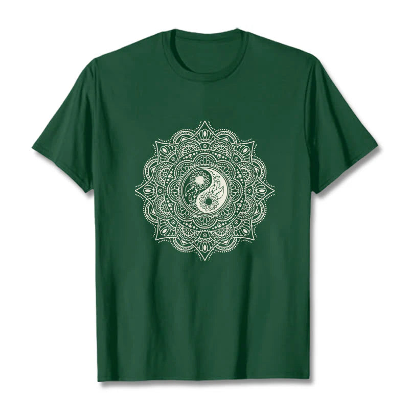 Buddha Stones Mandala YinYang Symbol Pattern Tee T-shirt