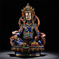 Buddha Stones Yellow Jambhala Bodhisattva Figurine Serenity Copper Statue Home Decoration