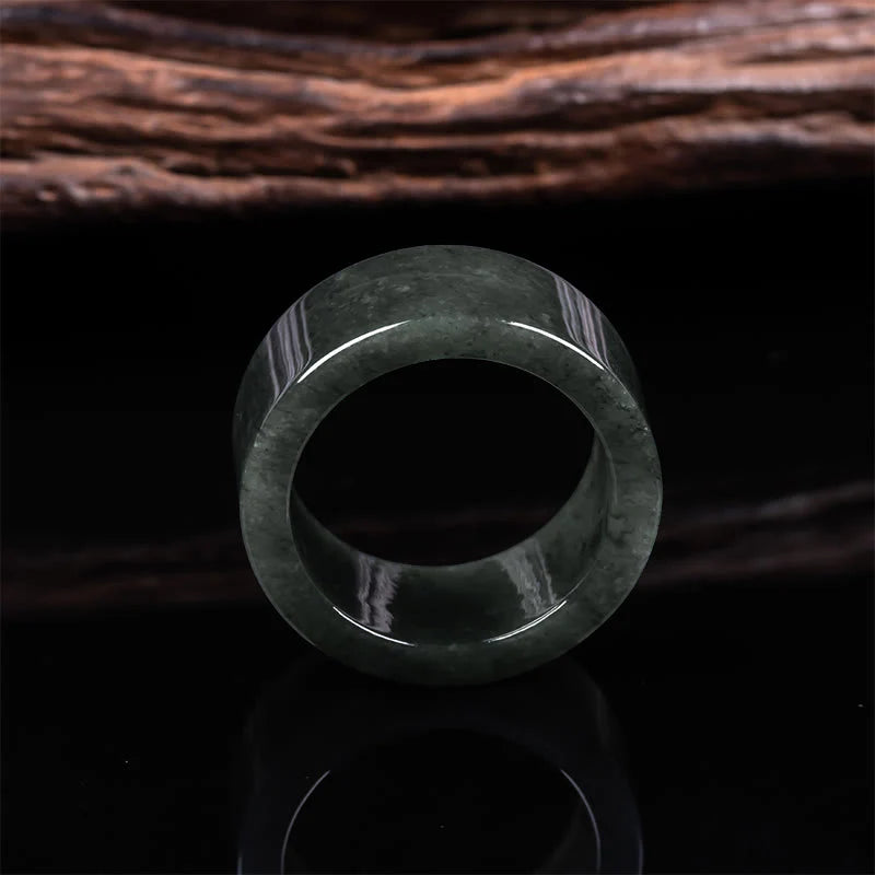 Buddha Stones Jade Prosperity Abundance Luck Ring