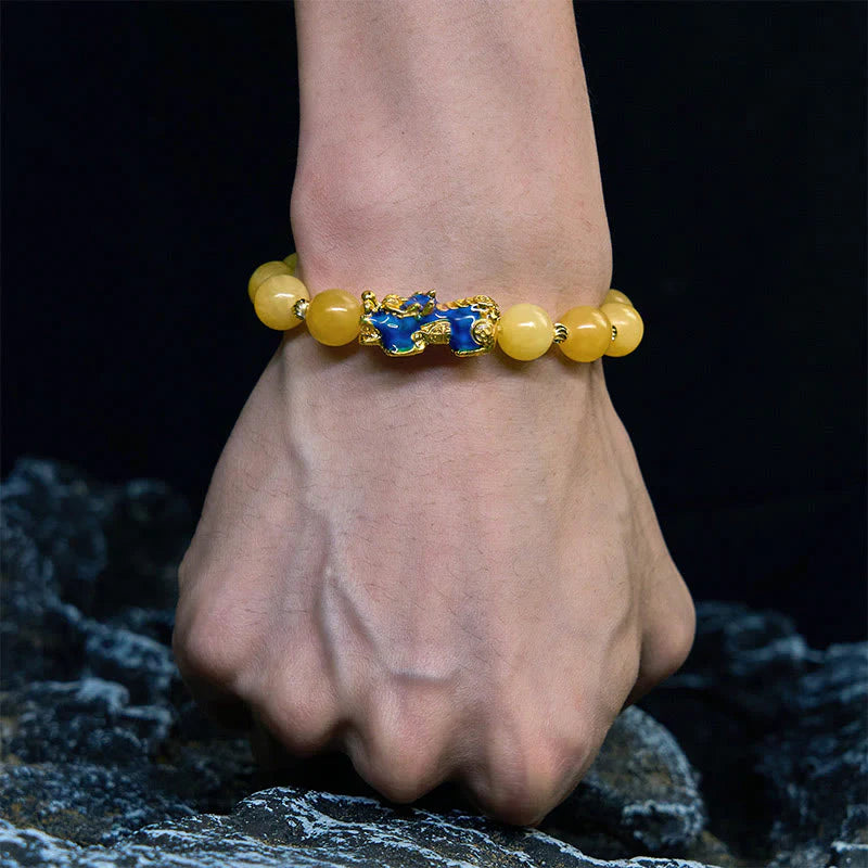 Buddha Stones Natural Topaz Color Change PiXiu Wealth Bracelet