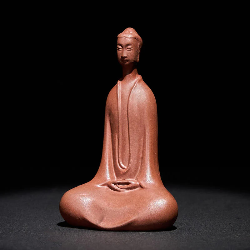 Buddha Stones Formless Buddha Purple Clay Serenity Home Desk Decoration 5.7*9.6 cm
