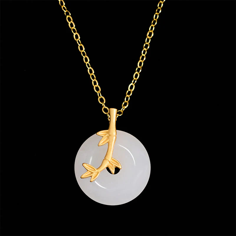 Buddha Stones Bamboo Peace Buckle Auspicious Necklace Pendant