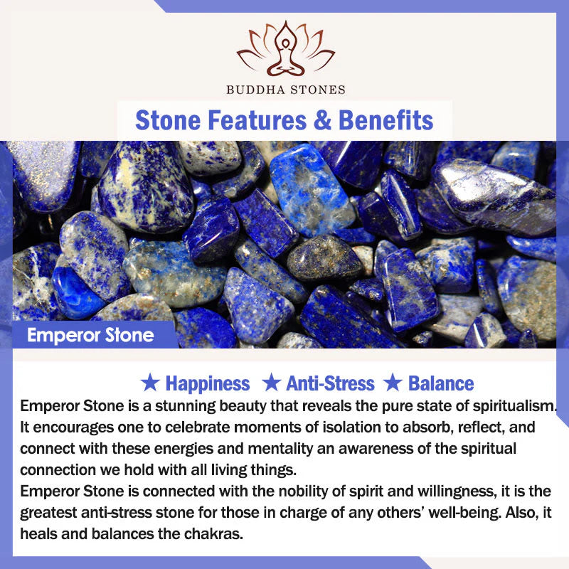 Buddha Stones Natural Colorful Emperor Stone Lotus Pattern Anti-stress Bracelet