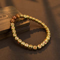 Buddha Stones Copper Brass Lightning Struck Jujube Wood Beads Wealth Bracelet