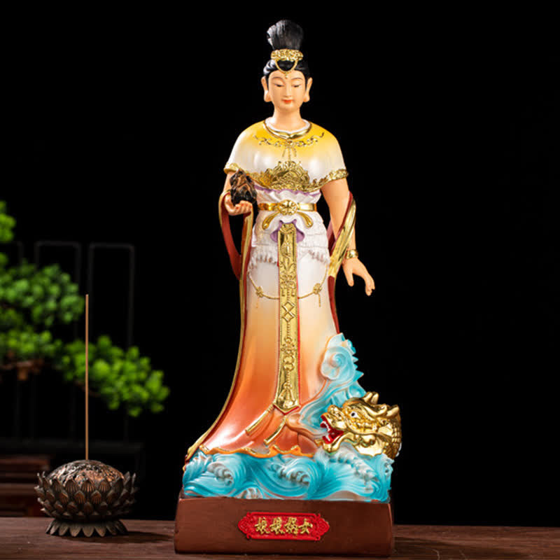 Buddha Stones Bodhisattva Nuwa Protection Resin Statue Home Decoration