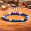 Buddha Stones Hematite Turquoise Lazurite Lava Rock Black Glitter Stone Support Bracelet