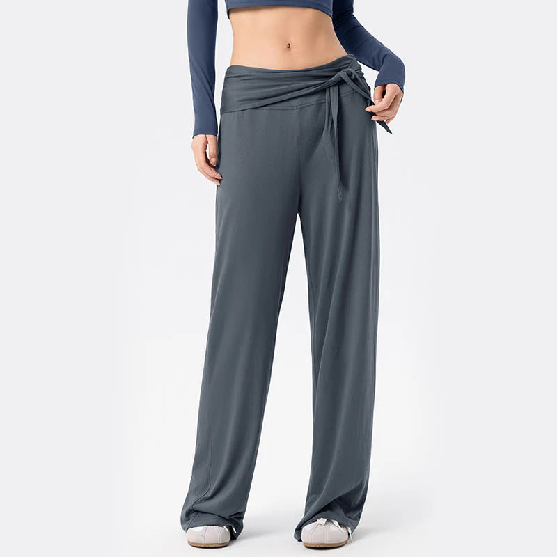 Buddha Stones Casual Lace-up Breathable Sports Women's Wide Leg Pants