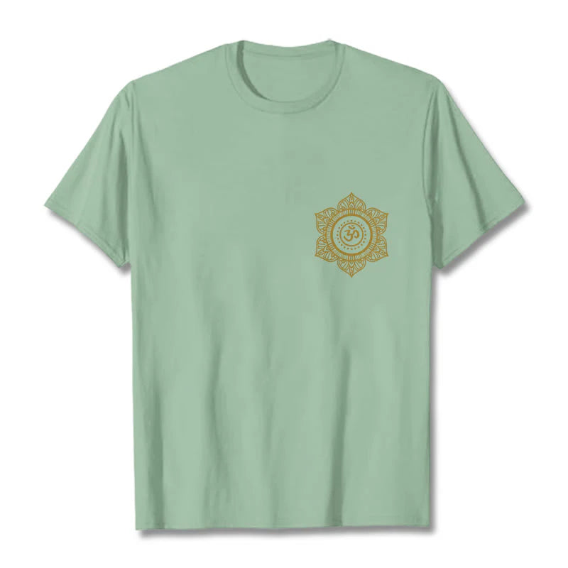 Buddha Stones Golden Mandala OM Pattern Tee T-shirt