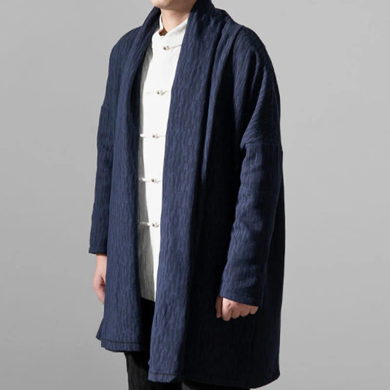 Buddha Stones Fall Simple Cotton Fleece Lined Men's Mid-length Coat Clothing (Extra 30% Off | USE CODE: FS30)