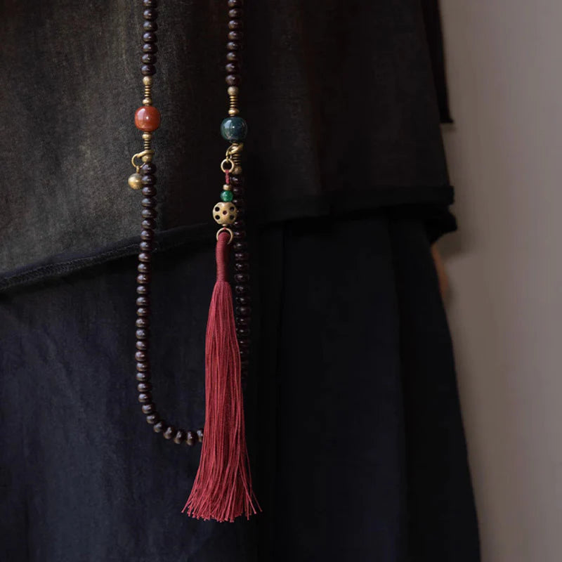 Buddha Stones 108 Mala Beads Natural Tibet Purple Bodhi Seed Auspiciousness Bracelet (Extra 30% Off | USE CODE: FS30)