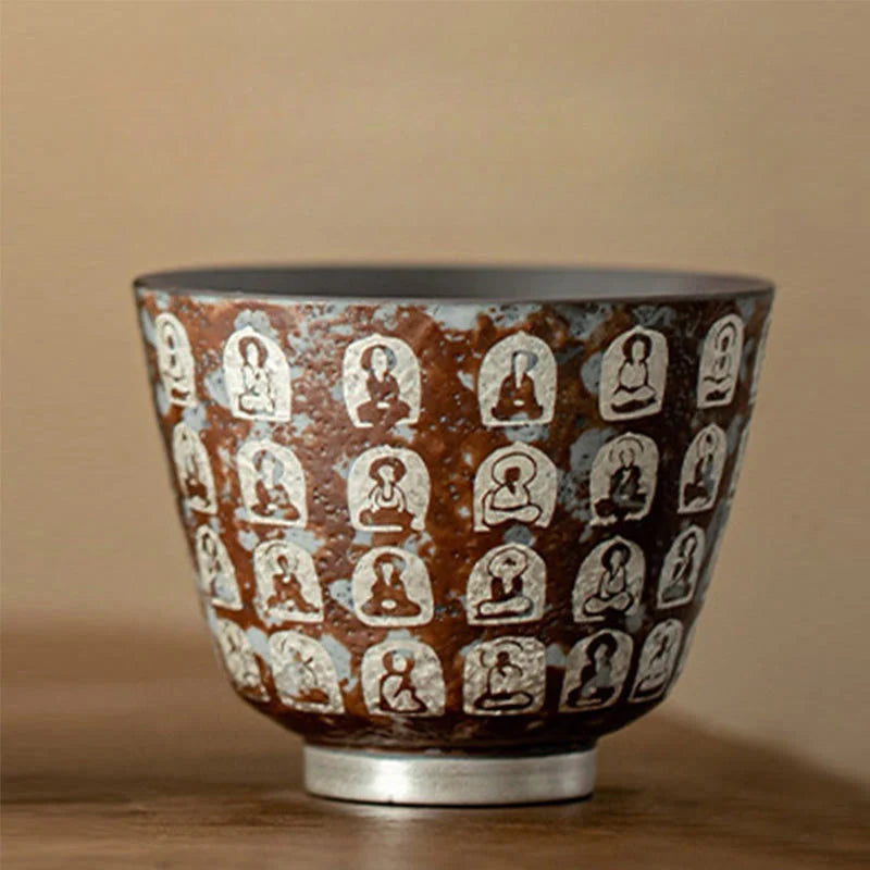 Buddha Stones Ten Thousand Buddha Poems Teacup Kung Fu Tea Cup 100ml With Gift Box