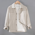Buddha Stones Commute Lapel Design Buttons Men's Long Sleeve Jacket With Pockets