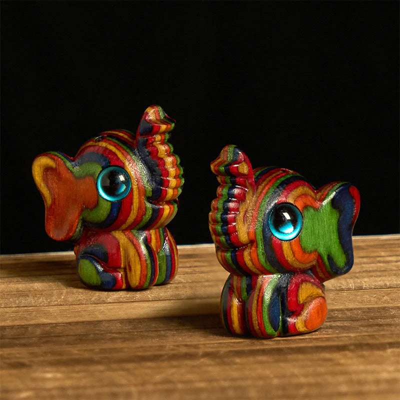 Buddha Stones Hoping for Strength and Good Fortune 2Pcs Mini Elephant Includes Gift Message Card