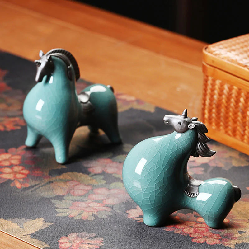 Buddha Stones Year Of The Horse Ceramics Freedom Desktop Home Decoration